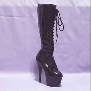 Size 6 Patent Leather Stiletto Knee-High Boots